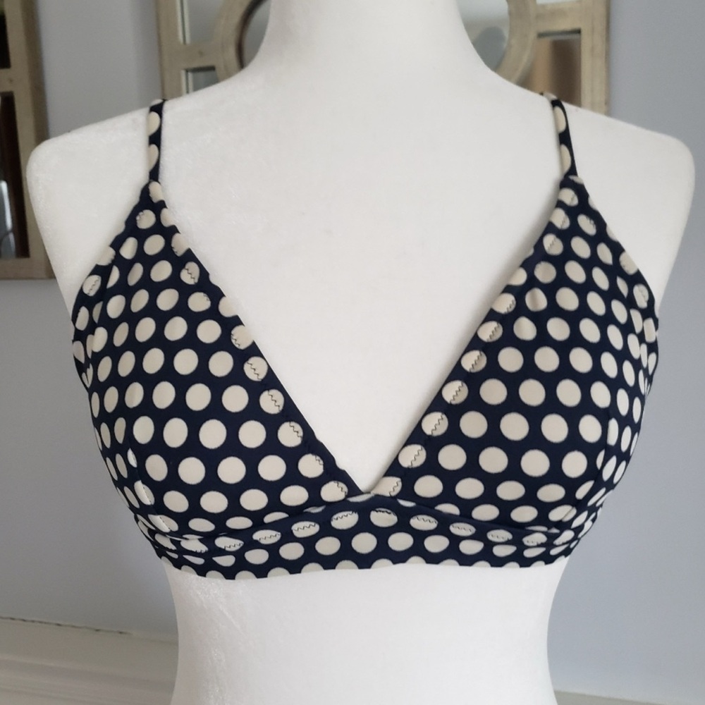 J.Crew Navy and White Polka Dot Swimwear - Picture 2 of 6